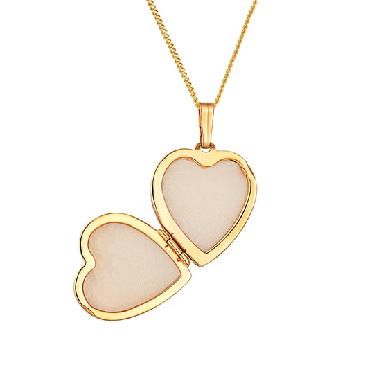 28mm Rolled Gold Vintage-Style Heart Locket Necklace - Image 2