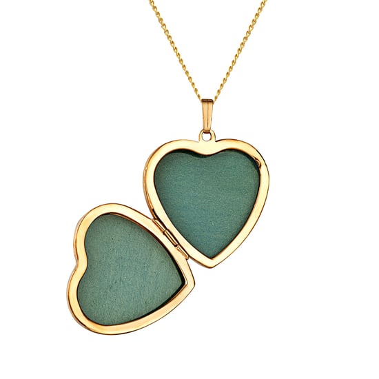 33mm Rolled Gold Two-Tone Floral Heart Locket Necklace - Image 2