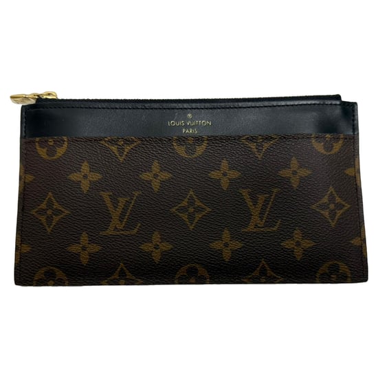 Louis Vuitton Monogram Canvas Slim Purse in Brown Leather - Image 1
