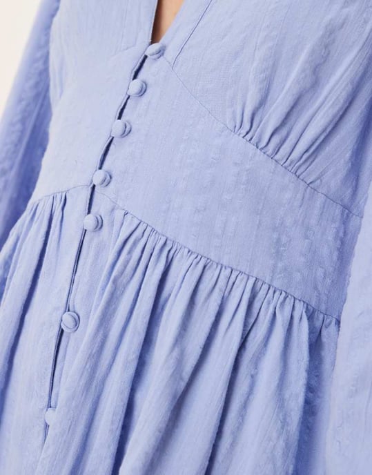 Nobody's Child Starlight long sleeve mini dress in light blue - Image 2