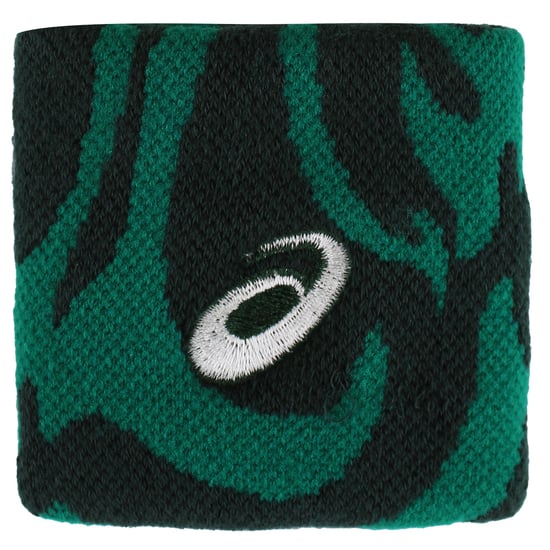 Asics Graphic Black/Green Wristband - Image 1