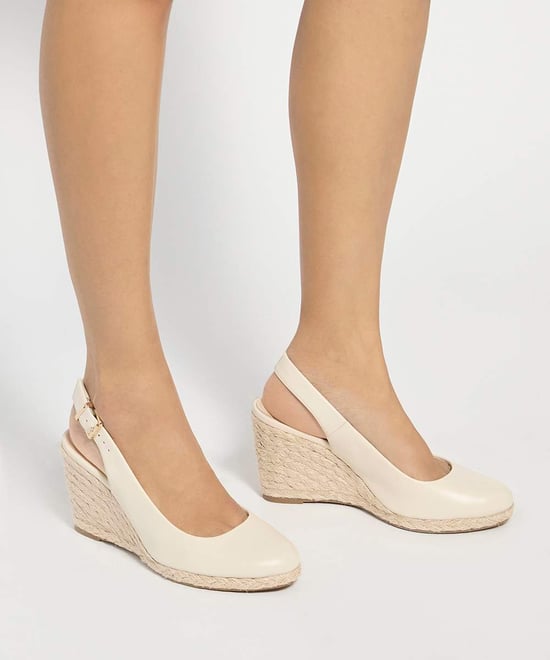 Dune Ladies Capable - Leather Jute Wedge Heel Sandals - Image 3