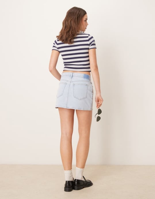 Abercrombie & Fitch denim mini skirt in blue wash - Image 4