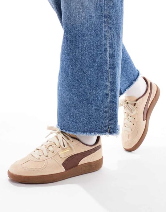 Puma Palermo trainers in light brown - Image 1