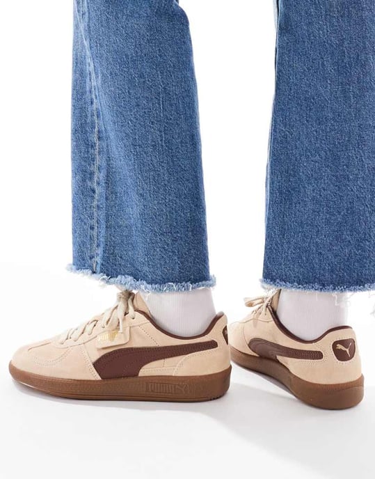 Puma Palermo trainers in light brown - Image 3