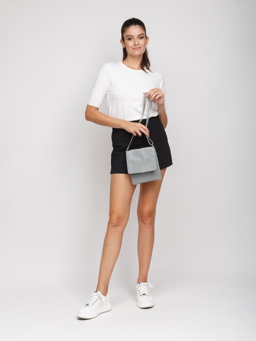 Giulia Monti Crossbody-väska Grå Beige - Image 5