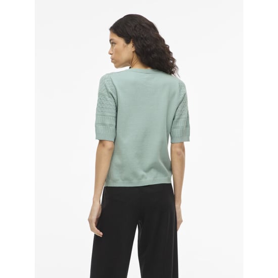 Vila Vimilos s/s o-neck pointelle top - - Image 2