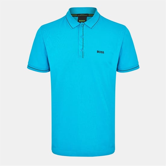 Men's Boss Paule Short Sleeve Polo Shirt in Turquoise/Aqua - Image 1