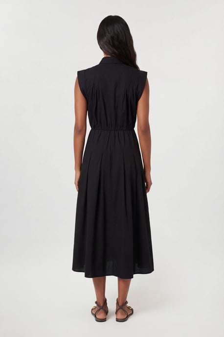 Cotton Poplin Button Up Midi Dress - Image 3