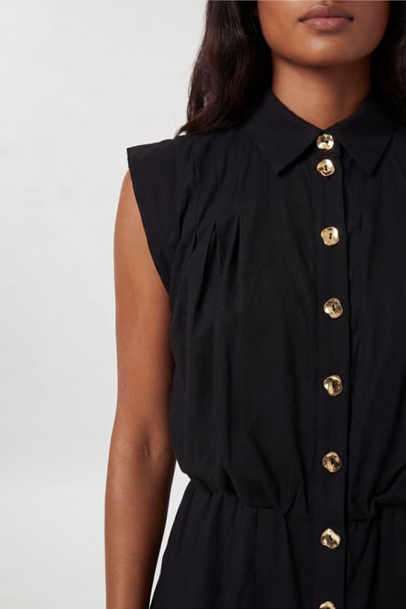 Cotton Poplin Button Up Midi Dress - Image 4