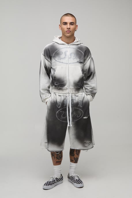 Heavyweight Washed Distressed Rhinestone Jort - Image 4