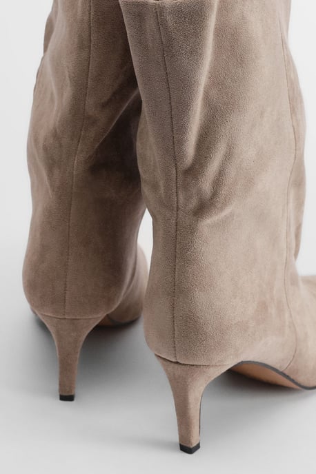 Betty Faux Suede Medium Heel Pointed Boots - Image 2