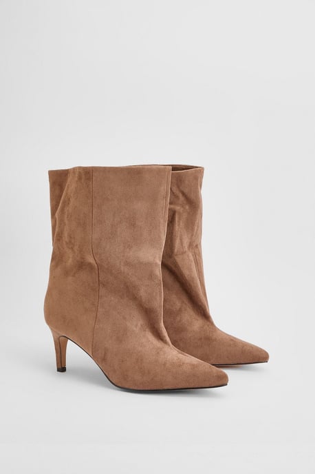 Betty Faux Suede Medium Heel Pointed Boots - Image 1