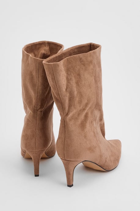Betty Faux Suede Medium Heel Pointed Boots - Image 2