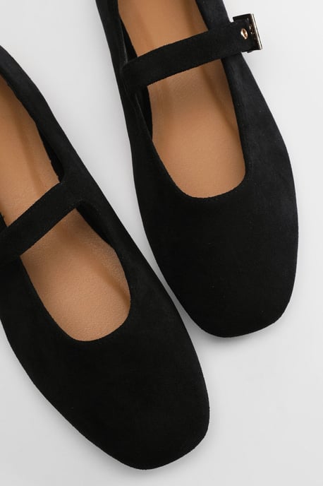 Tara Faux Suede Square Toe Ballet Pumps - Image 3
