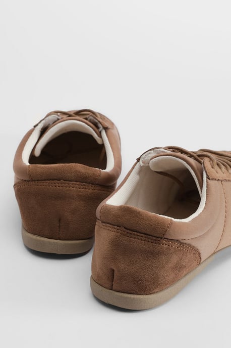 Tracey Faux Suede Flat Lace Up Trainers - Image 2