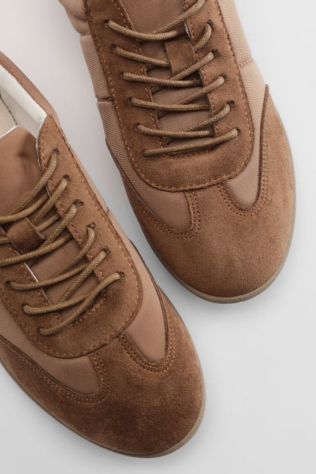 Tracey Faux Suede Flat Lace Up Trainers - Image 3