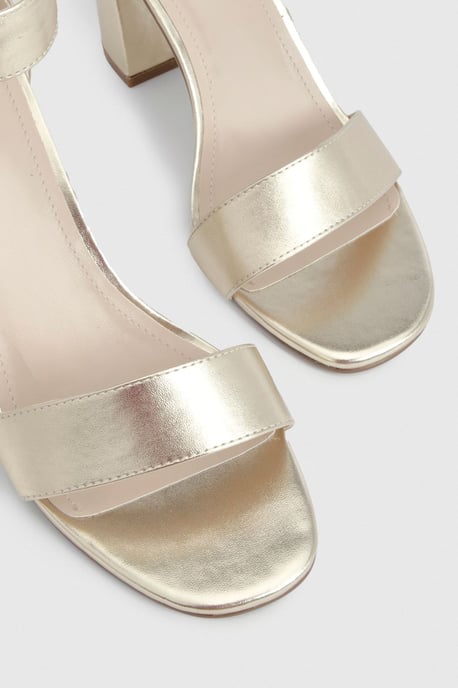 Wide Fit Buckle Detail 2 Part Block Heels - Image 5