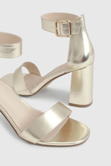 Wide Fit Buckle Detail 2 Part Block Heels - Image 6