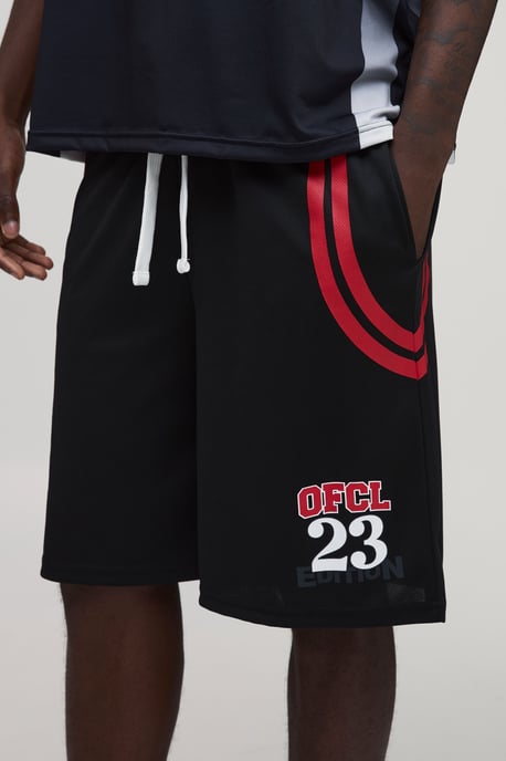 Baggy Fit Mesh Varsity Jersey Shorts - Image 3