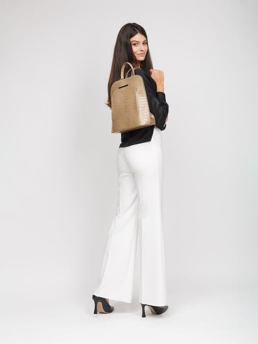 Giulia Monti Ryggsäck Grå Beige - Image 5