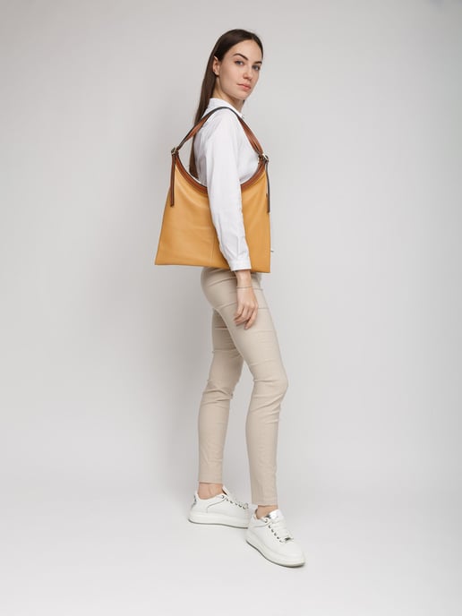 Giulia Monti Tote Bag Mosterd Goudbruin - Image 5