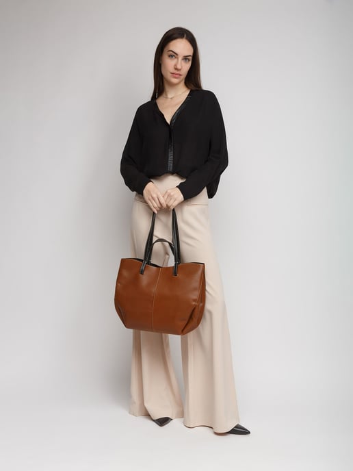Giulia Monti Tote-väska Guldbrun Svart - Image 5