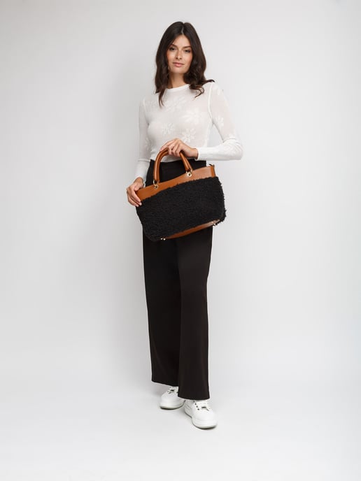 Giulia Monti Tote-väska T.Nero+Cuoio - Image 5