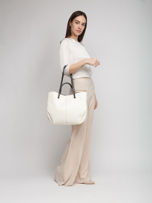 Giulia Monti Tote Bag White Black - Image 5