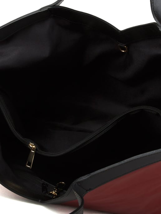 Giulia Monti Tote-väska Vinröd Svart - Image 3