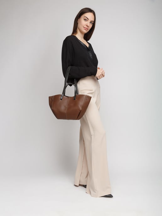 Giulia Monti Tote Bag Valnöt Brun Svart - Image 5