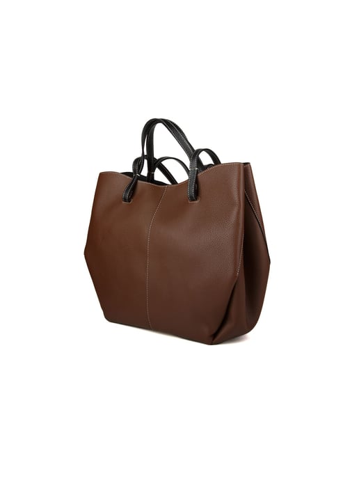 Giulia Monti Tote Bag Walnootbruin Zwart - Image 2