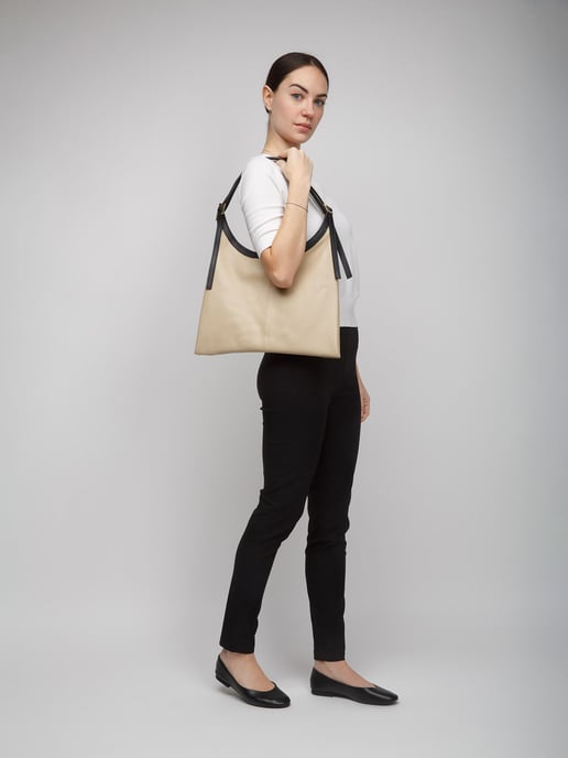 Giulia Monti Handtas Lichtbeige Zwart - Image 5