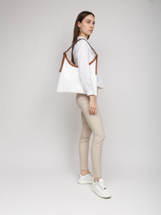 Giulia Monti Tote Bag Vit Guldbrun - Image 5