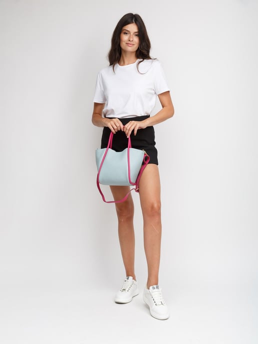 Giulia Monti Tote Bag Sky Blue Fuxia - Image 5
