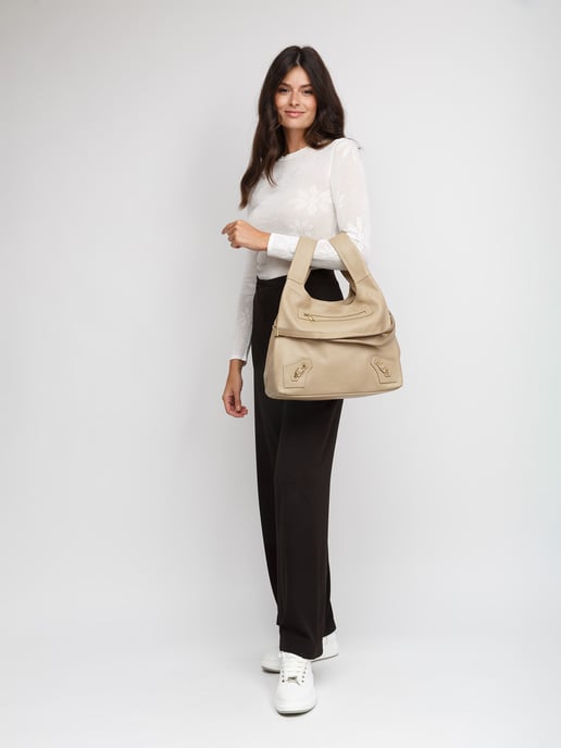 Giulia Monti Tote Väska Grå Beige - Image 5