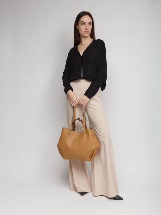 Giulia Monti Schoudertas Grijs Beige - Image 5