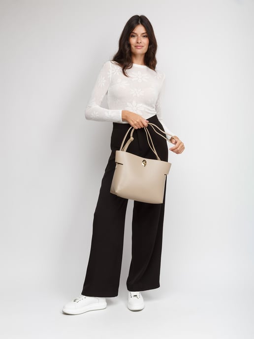 Giulia Monti Tote Bag Grå Beige - Image 5