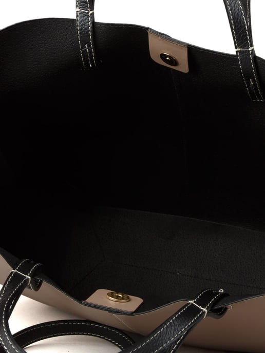 Giulia Monti Tote Bag Ljus Taupe Svart - Image 4