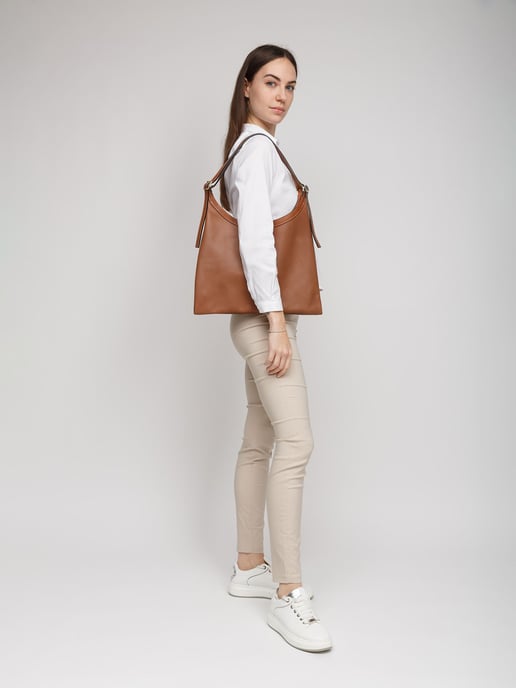 Giulia Monti Tote Bag Valnötsbrun Guldbrun - Image 5