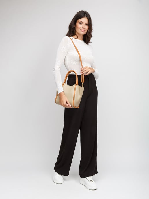 Giulia Monti Schoudertas Grijs Beige Lichtbruin - Image 5