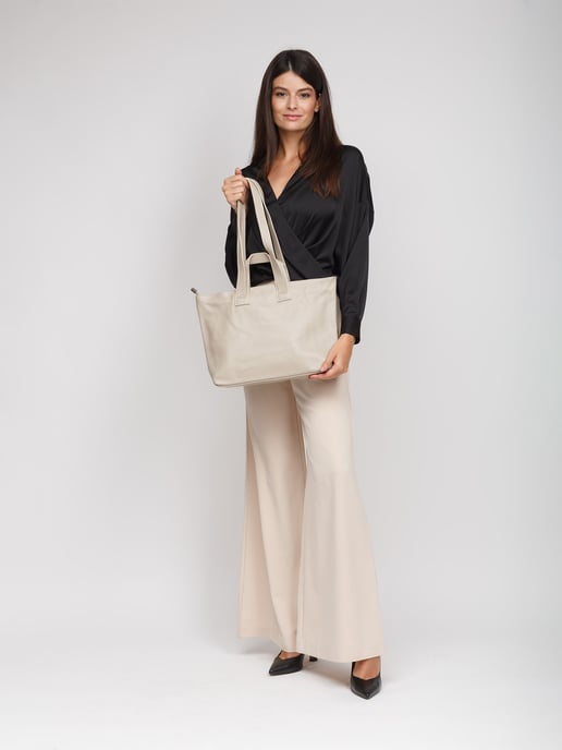 Giulia Monti Tote Bag Grå Beige - Image 5