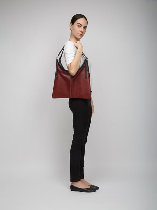 Giulia Monti Tote-väska Vinröd Svart - Image 5