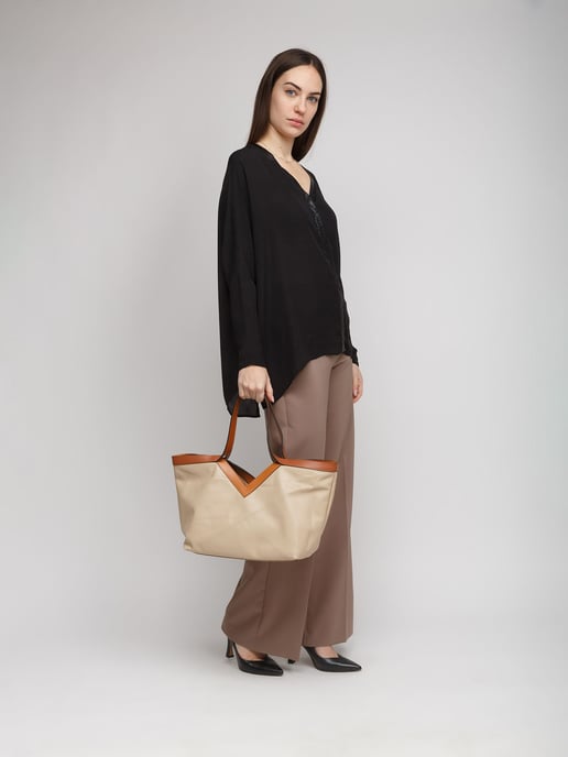 Giulia Monti Tote-väska Beige Ljusbrun - Image 4