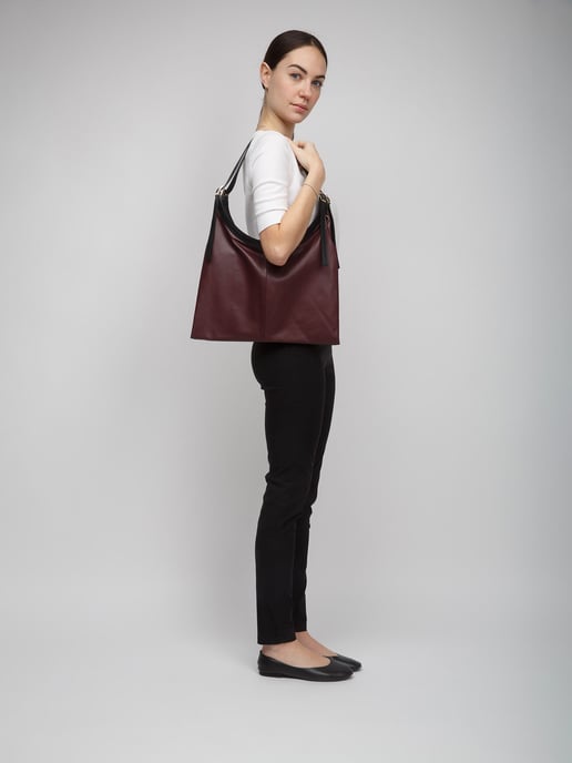 Giulia Monti Tote Bag Bourgogne Svart - Image 4
