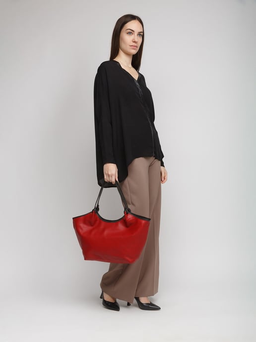 Giulia Monti Tote Bag Vinröd Svart - Image 4
