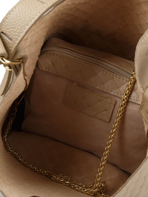 Giulia Monti Bucket Bag Gray Beige - Image 4