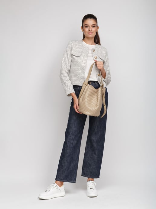 Giulia Monti Bucket Bag Gray Beige - Image 5