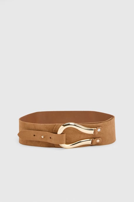 Suede Hardware Detail Waist Belt - Image 2