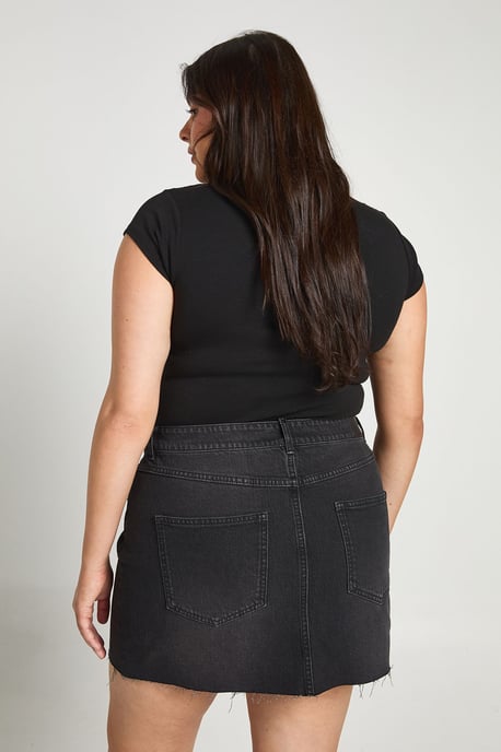 Plus Denim Mini Skirt - Image 2